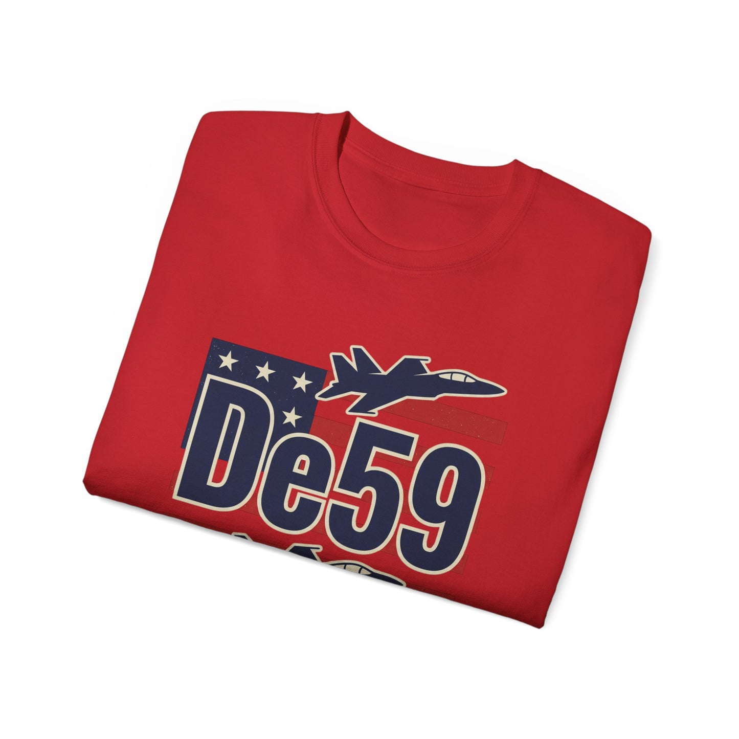 De59 Jet Fighter Tee — American Flag Military Aviation T‑Shirt