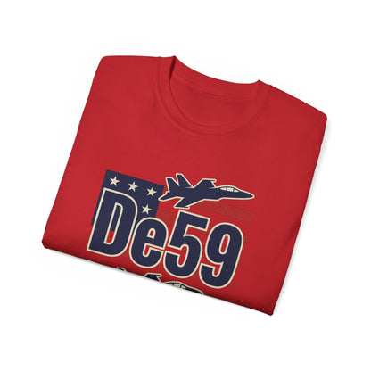 De59 Jet Fighter Tee — American Flag Military Aviation T‑Shirt