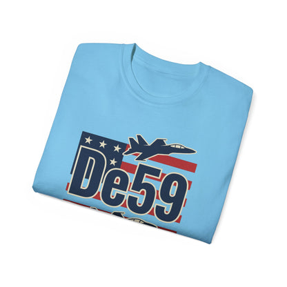 De59 Jet Fighter Tee — American Flag Military Aviation T‑Shirt