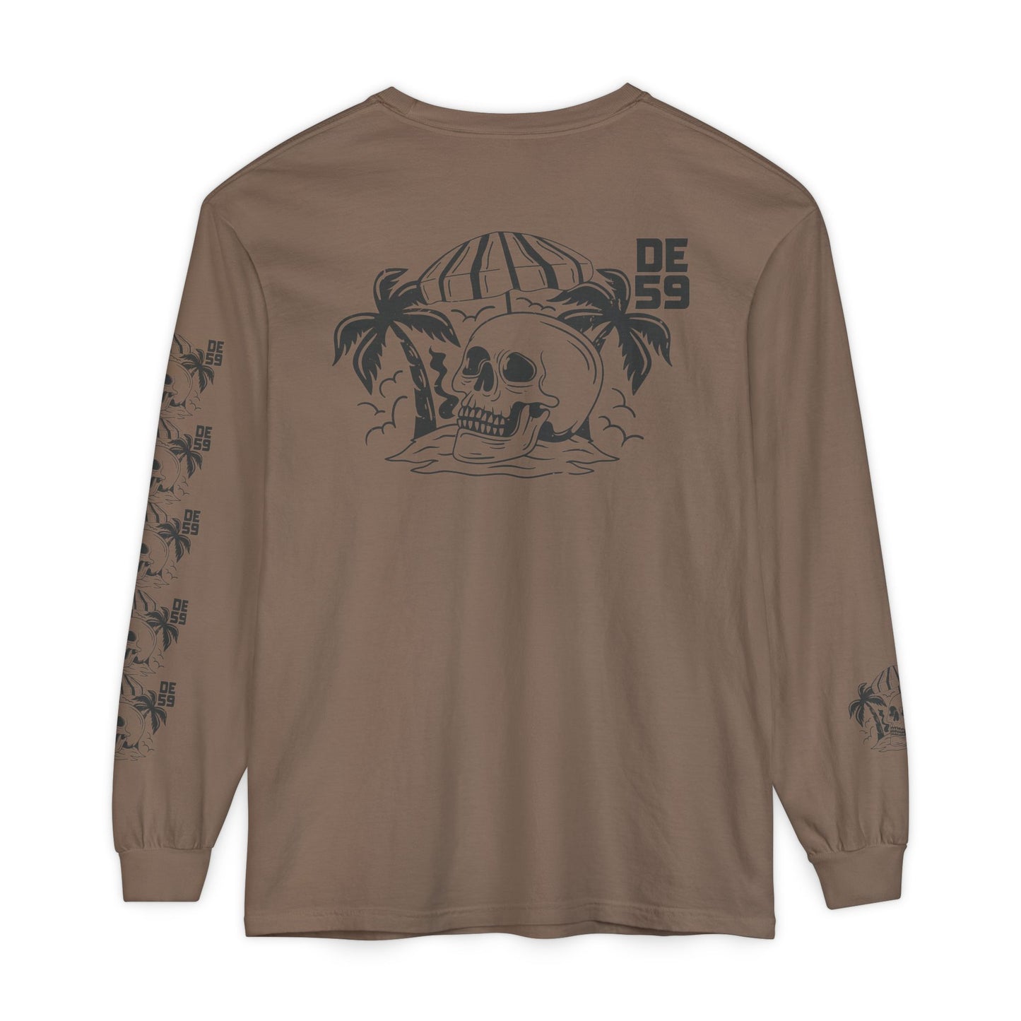 Unisex Garment-dyed -skull island Long Sleeve T-Shirt