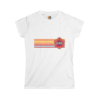 Retro Sunset Stripes with Hibiscus "Da-59"