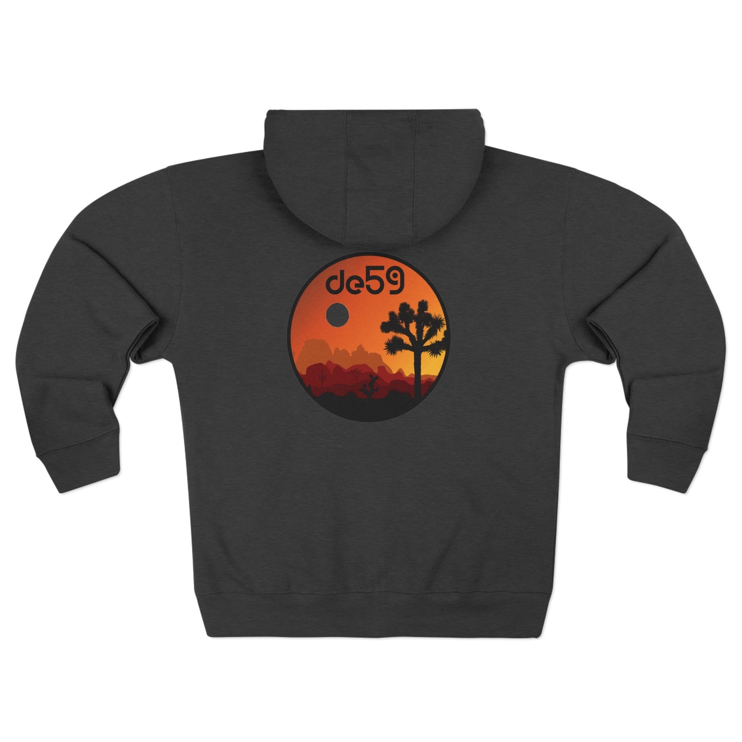 Desert Sunset Zip Hoodie — Joshua Tree Sunset Graphic Zip-Up