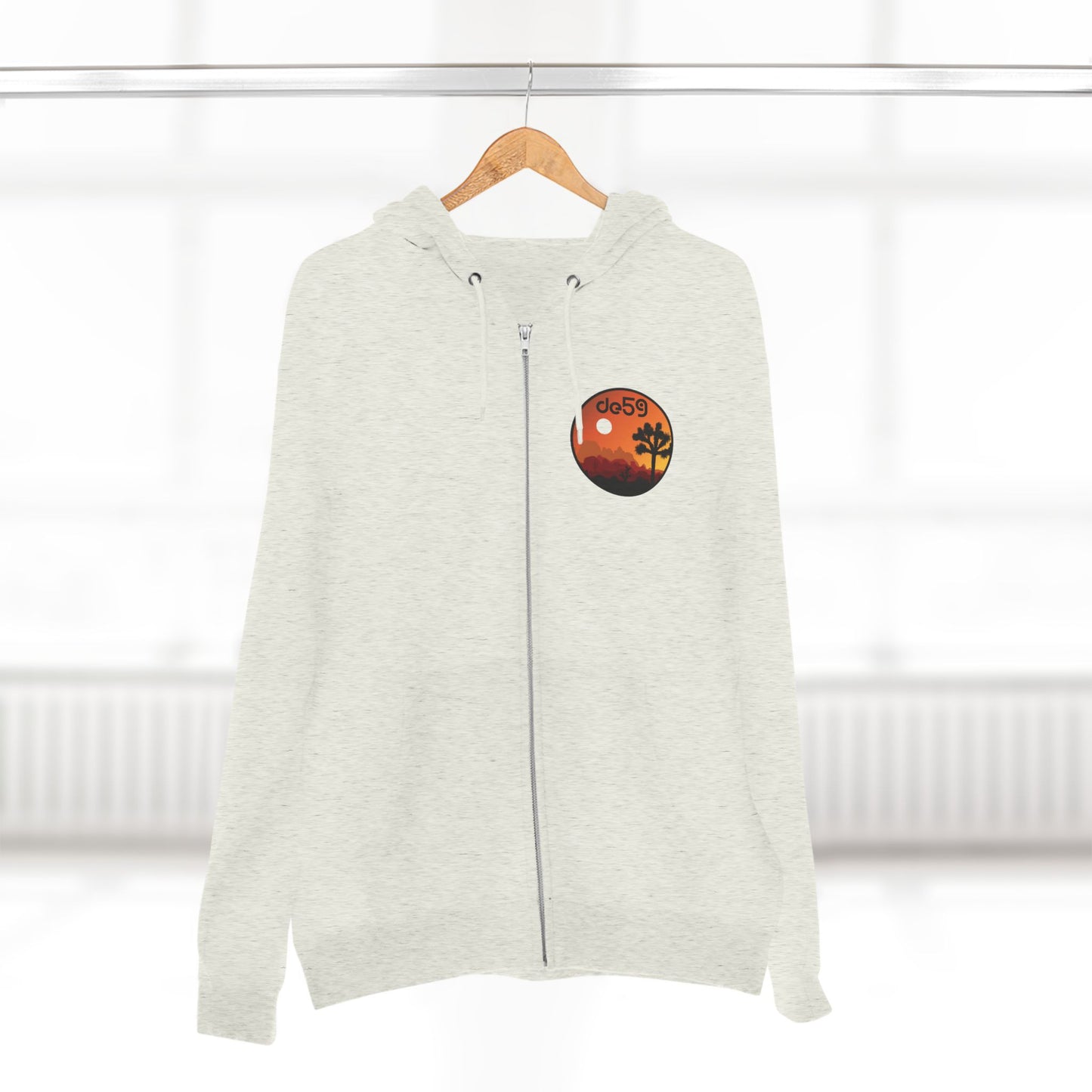Desert Sunset Zip Hoodie — Joshua Tree Sunset Graphic Zip-Up