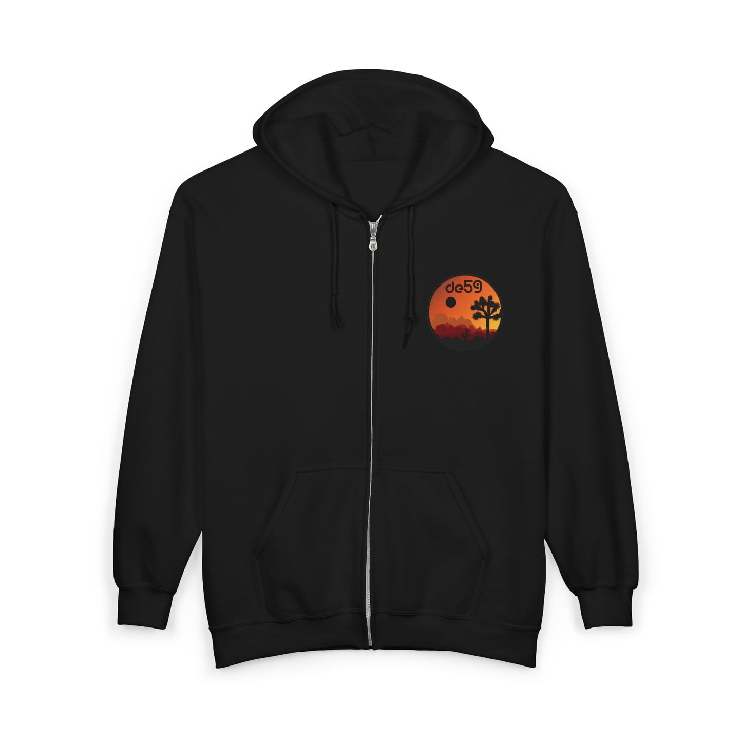 Zip Hoodie — Desert Sunset 'de59' Graphic