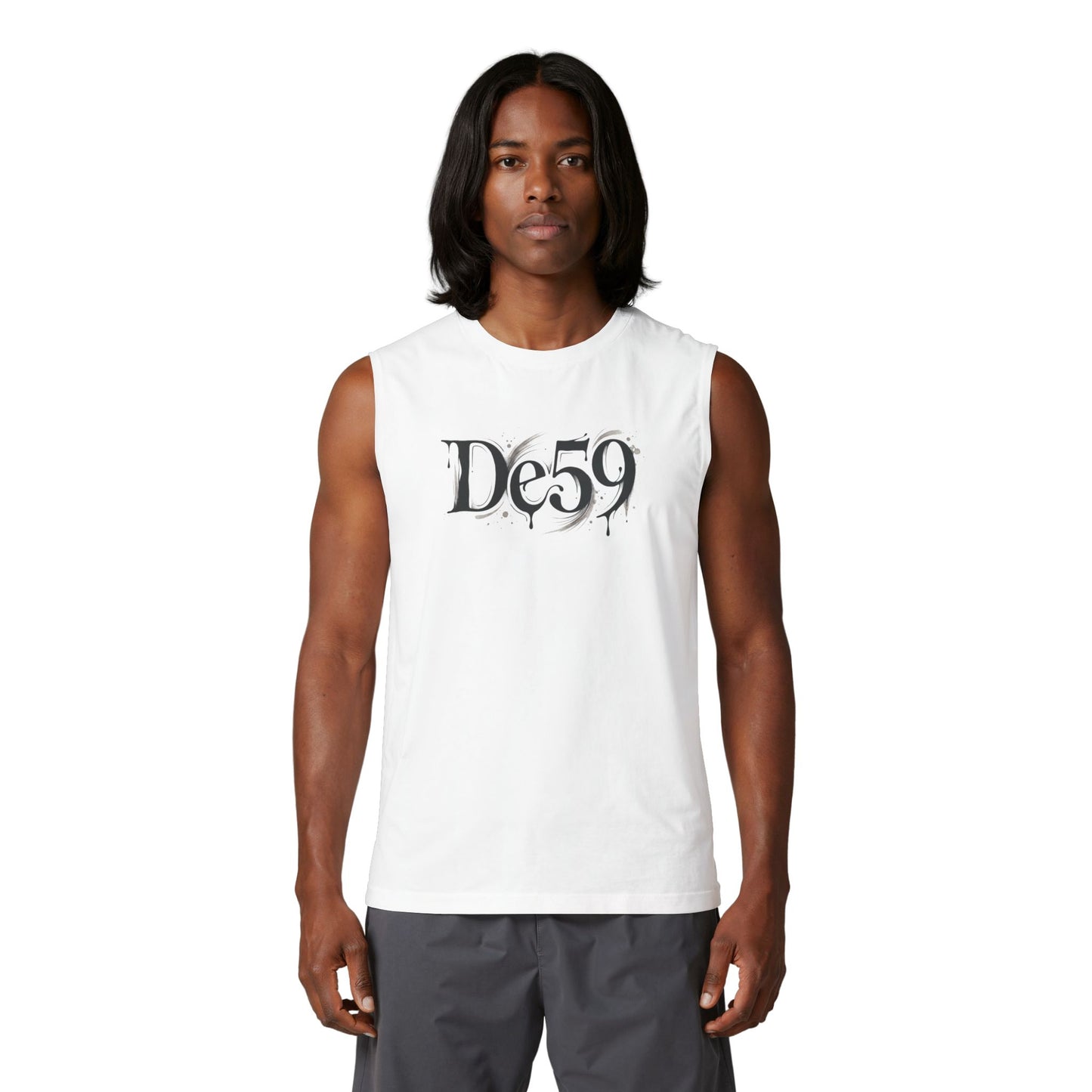 De59 Apparel Muscle Tank — Grunge Logo Sleeveless Tee