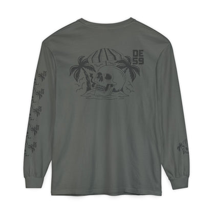 Unisex Garment-dyed -skull island Long Sleeve T-Shirt