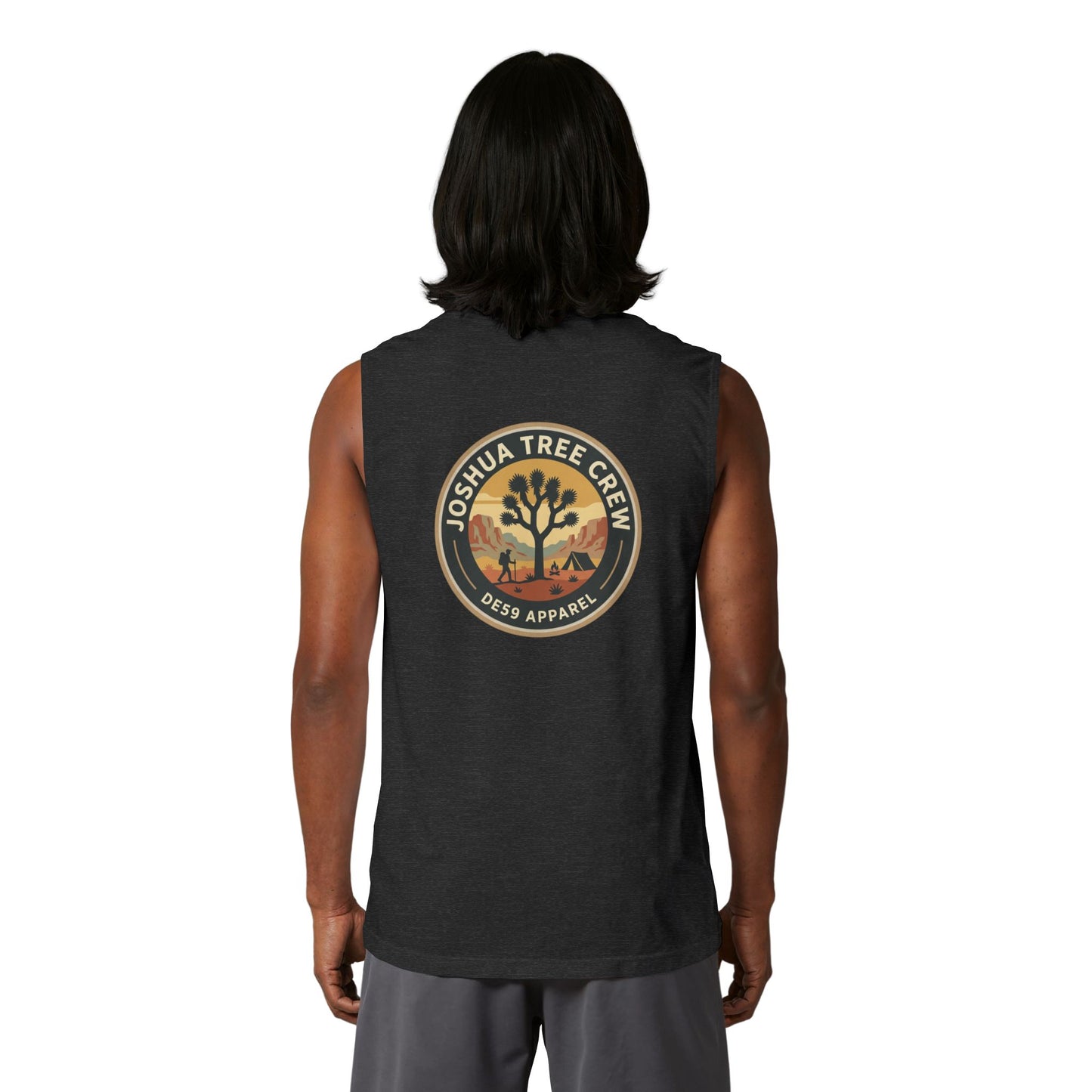 Joshua Tree Crew Muscle Tank — Vintage Desert Logo Tank Top