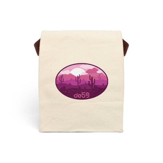 Canvas  desert rose Lunch Bag With Strap