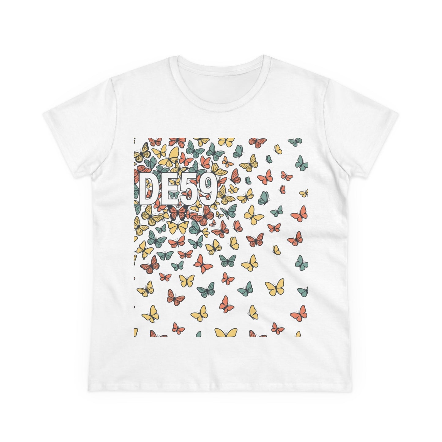 Butterfly Scatter Tee — DE59 Graphic Women's T-Shirt