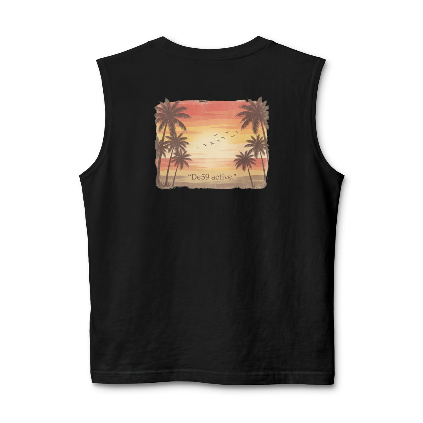 Sunset Palm Tank Top – 'De59 active' Beach Vibes Muscle Tee