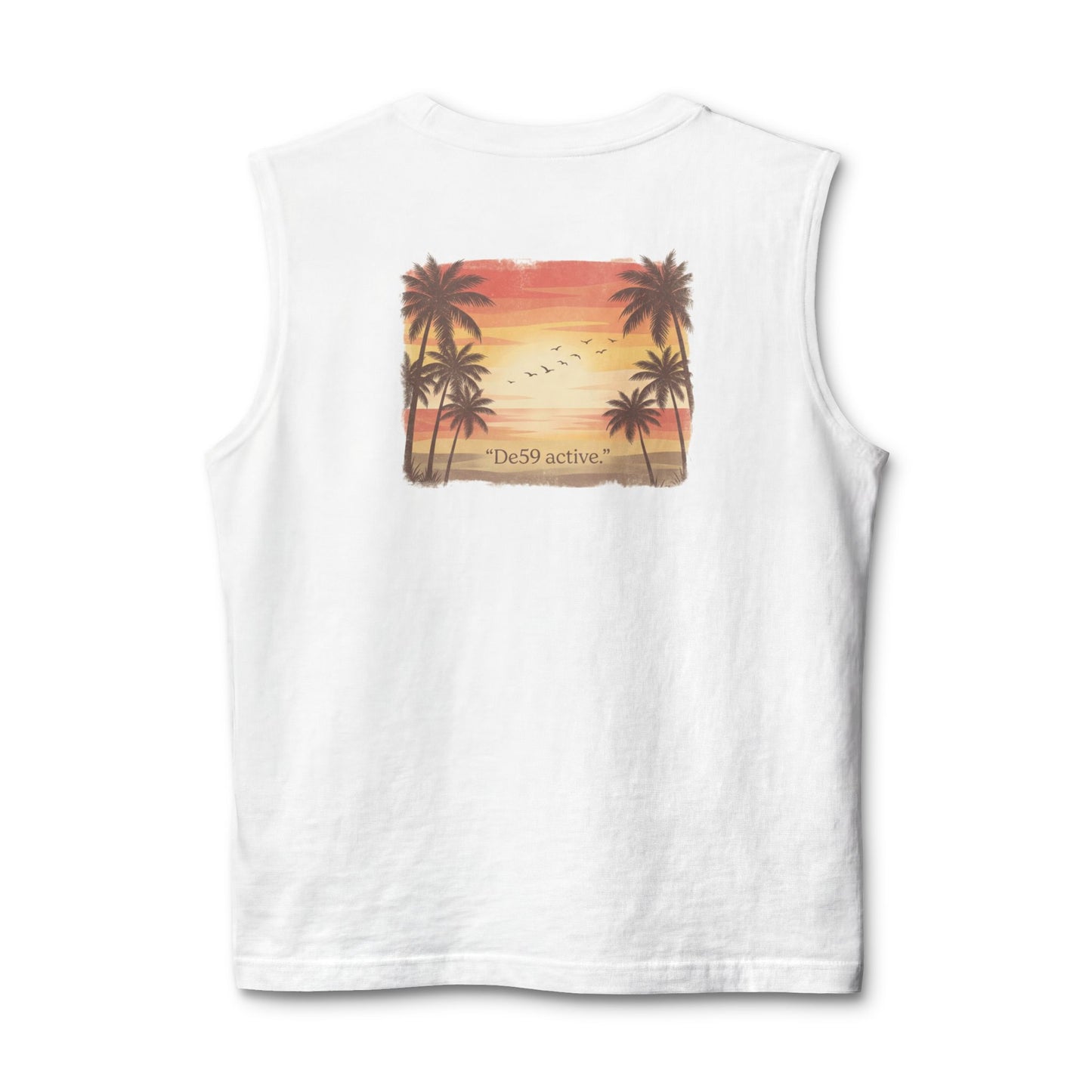 Sunset Palm Tank Top – 'De59 active' Beach Vibes Muscle Tee
