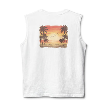 Sunset Palm Tank Top – 'De59 active' Beach Vibes Muscle Tee