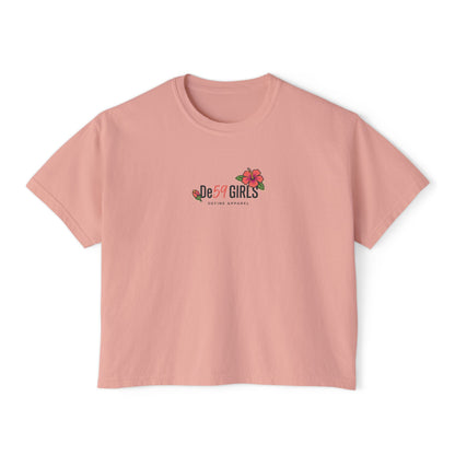Women's Boxy Tee — 'De59  HIBISCUS  LOVE