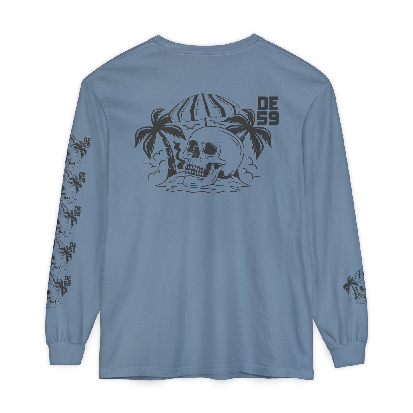 Unisex Garment-dyed -skull island Long Sleeve T-Shirt