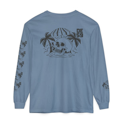 Unisex Garment-dyed -skull island Long Sleeve T-Shirt