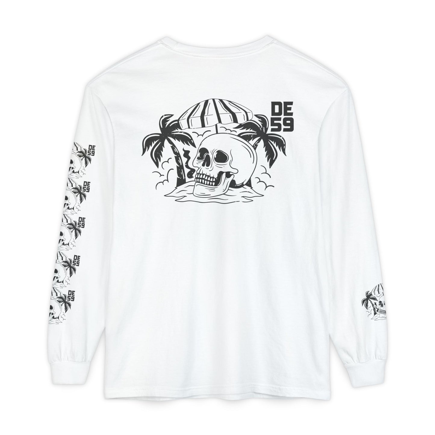 Unisex Garment-dyed -skull island Long Sleeve T-Shirt