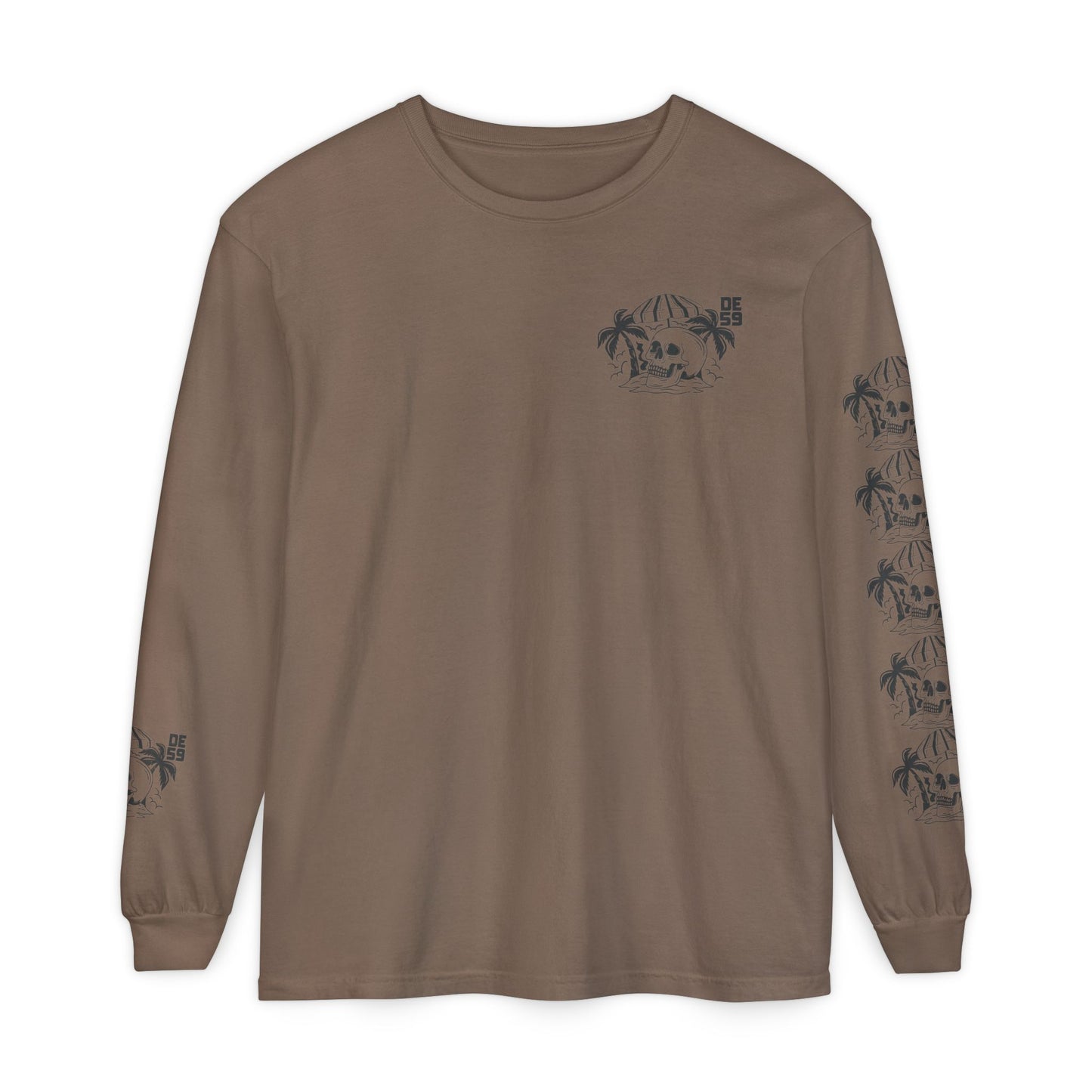 Unisex Garment-dyed -skull island Long Sleeve T-Shirt