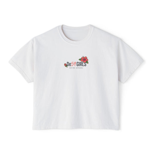 Women's Boxy Tee — 'De59  HIBISCUS  LOVE