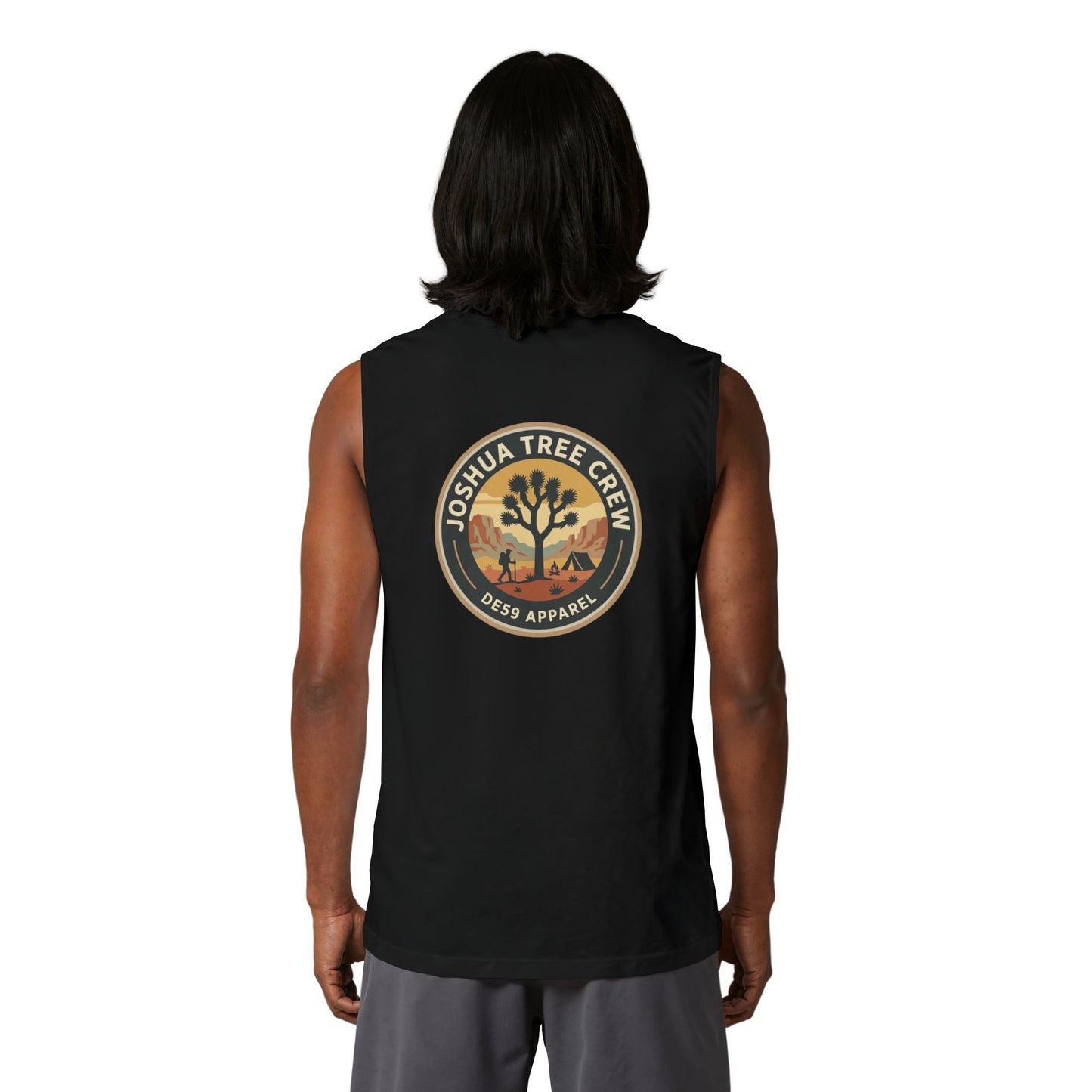 Joshua Tree Crew Muscle Tank — Vintage Desert Logo Tank Top