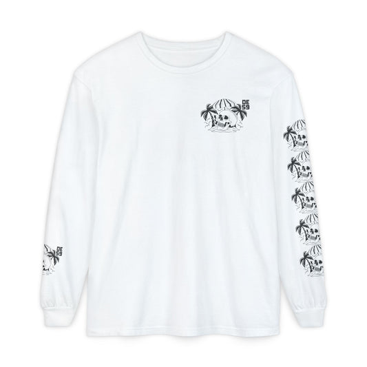 Unisex Garment-dyed -skull island Long Sleeve T-Shirt