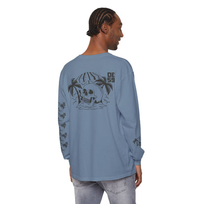 Unisex Garment-dyed -skull island Long Sleeve T-Shirt